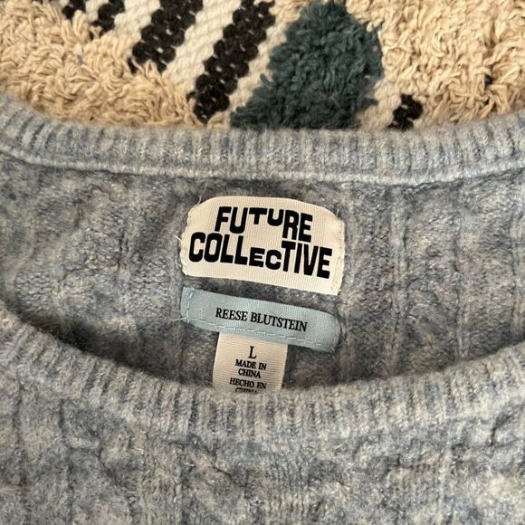 Future Collective Reese Blutstein Cropped Scoop Neck Sweater L - Picture 7 of 7